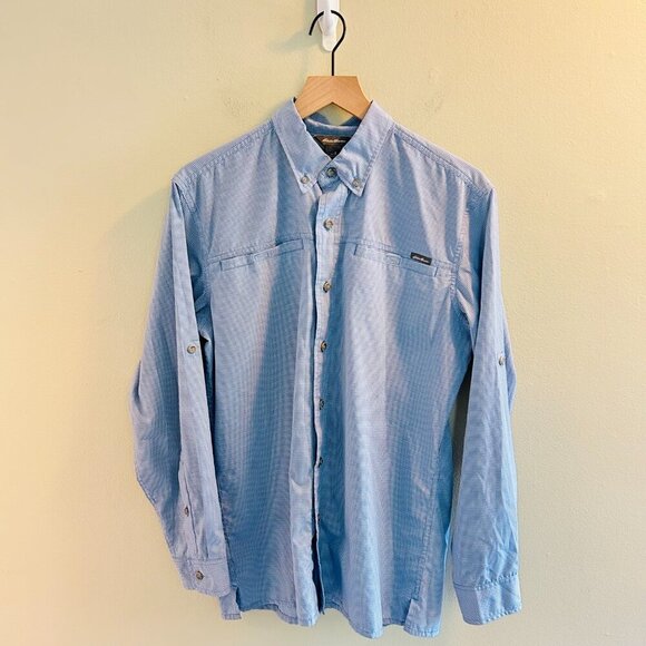 Eddie Bauer Button Down Bundle Mens Size Small Blue Plaid Long Sleeve Shirt Work - Picture 10 of 16